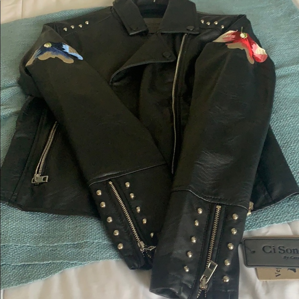 NWT Faux Leather Biker Jacket - Picture 6 of 10